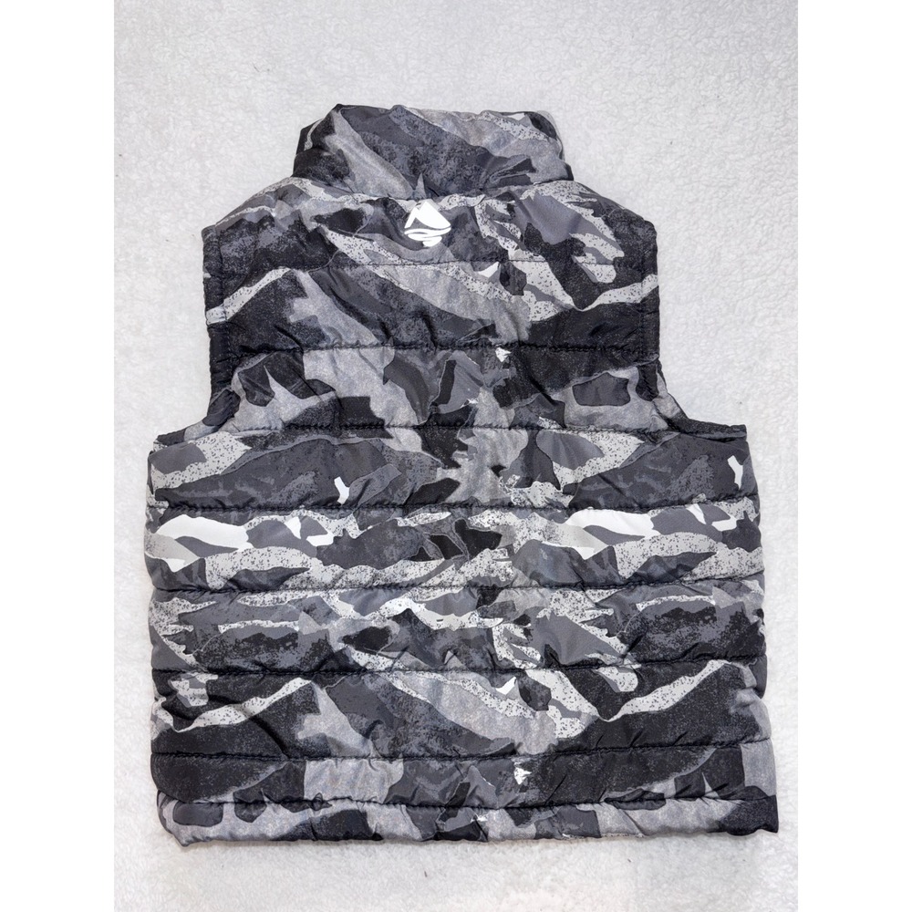 Ocean Coast Baby Boys Grey Camo Puffer Vest Full Zip Mock‎ Neck Size 9M